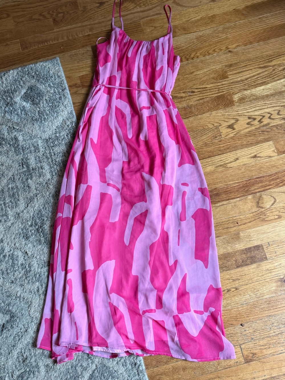 Sam Edelman Pink Abstract Print Maxi Dress Sz: Medium